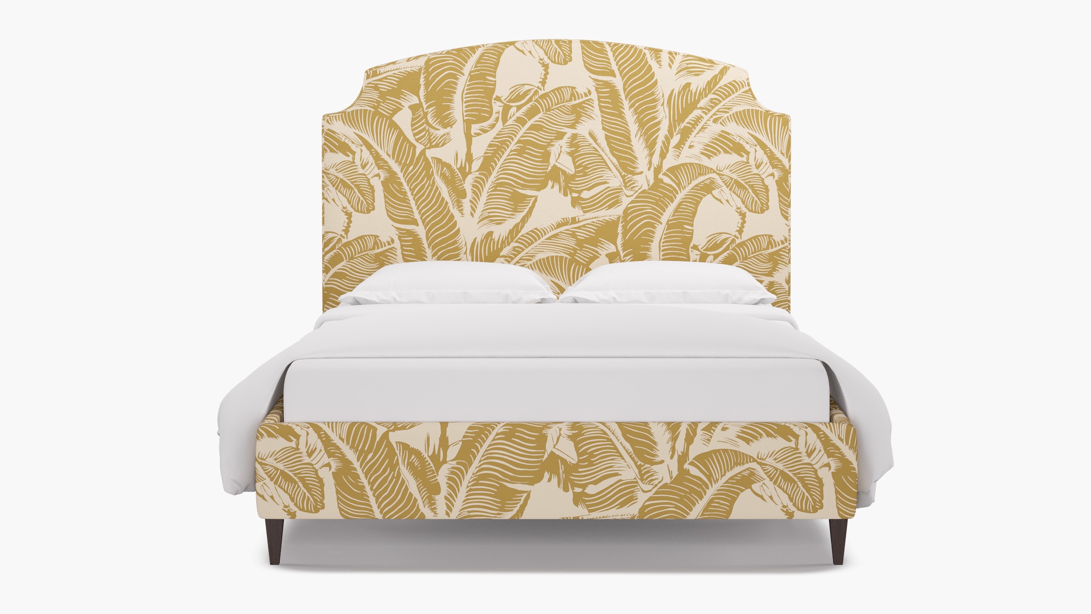 Cove Bed, Ochre Martinique® Encore, Espresso Square Tapered Leg, King - Image 0