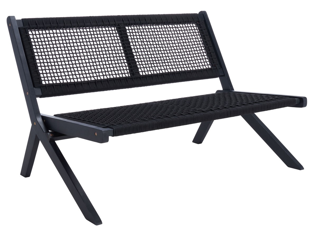 Kobina 5 Pc Outdoor Living Set - Black/Black - Safavieh - Image 6