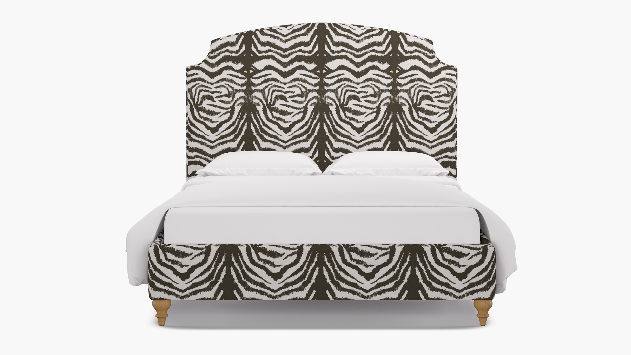Cove Bed, Zebra, Natural Traditional Turned Leg, Queen - Image 0