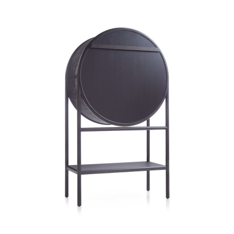 West Charcoal Cane Bar Cabinet - Image 3