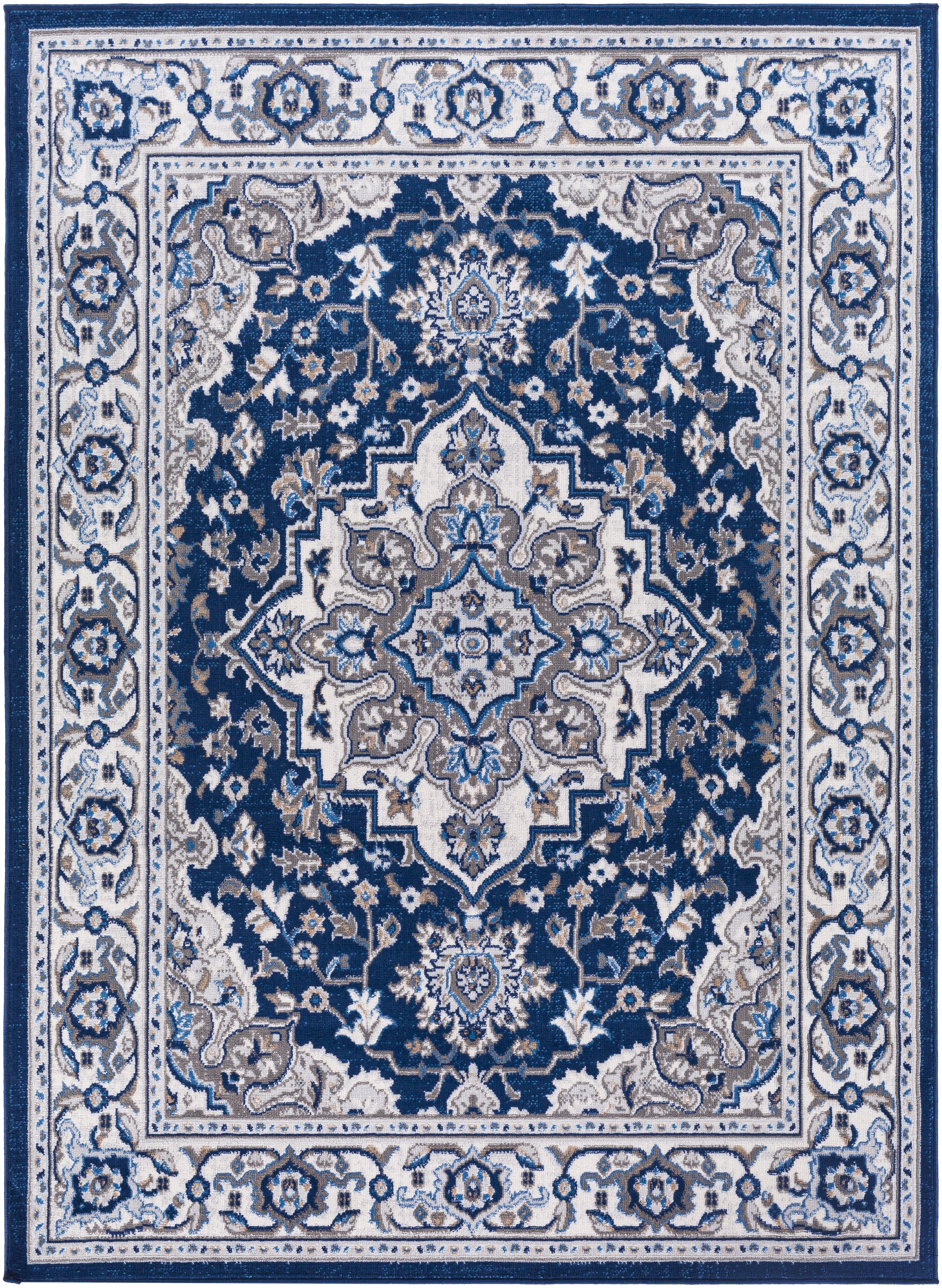 Cesar Blue Indoor 6'7" x 9' Machine Woven Rug - Image 0