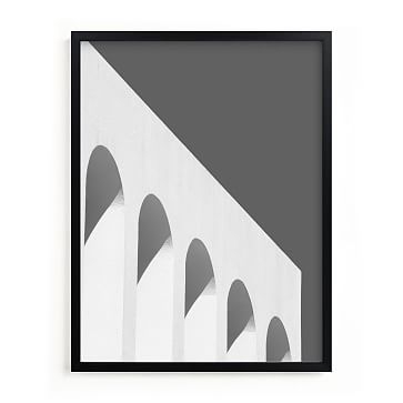 Minted Arches In Black And White, 18X24, Full Bleed Framed Print, Black Wood Frame - Image 0