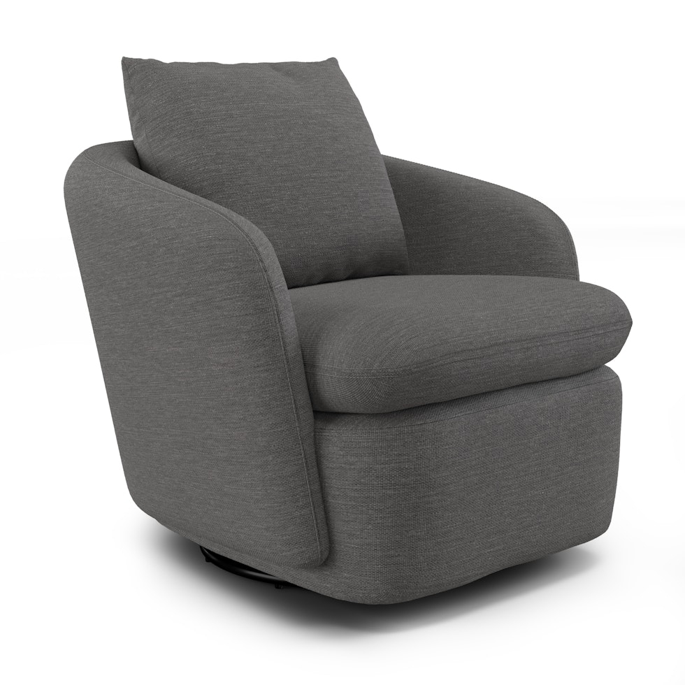 Leigh 33" Swivel Lounge Chair - Silver Gray - Image 0