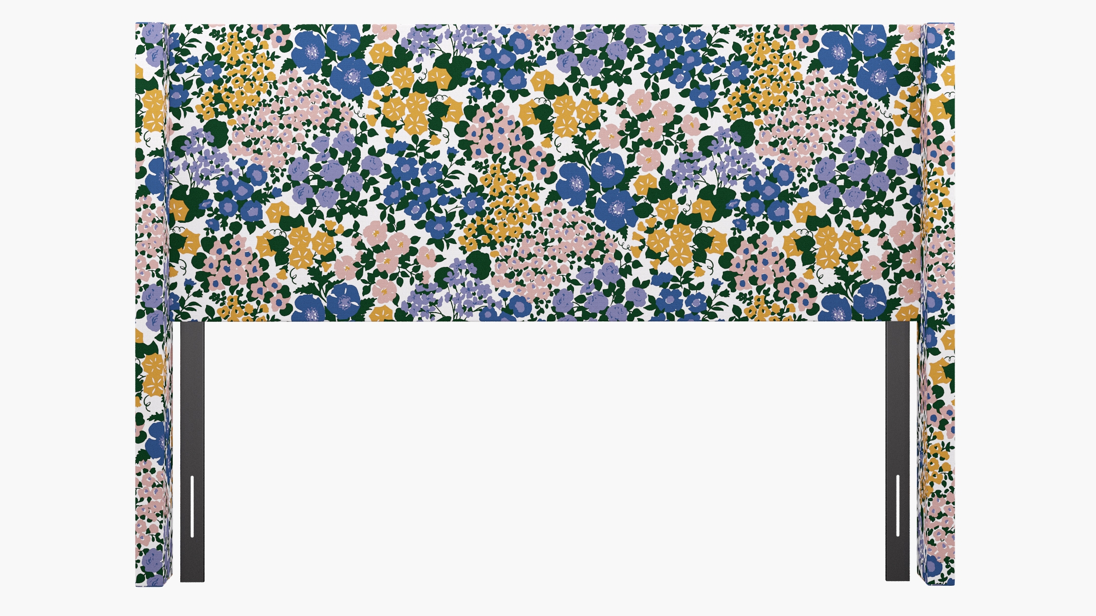 Modern Wingback Headboard, Lavender Million Flowers, King - Image 1