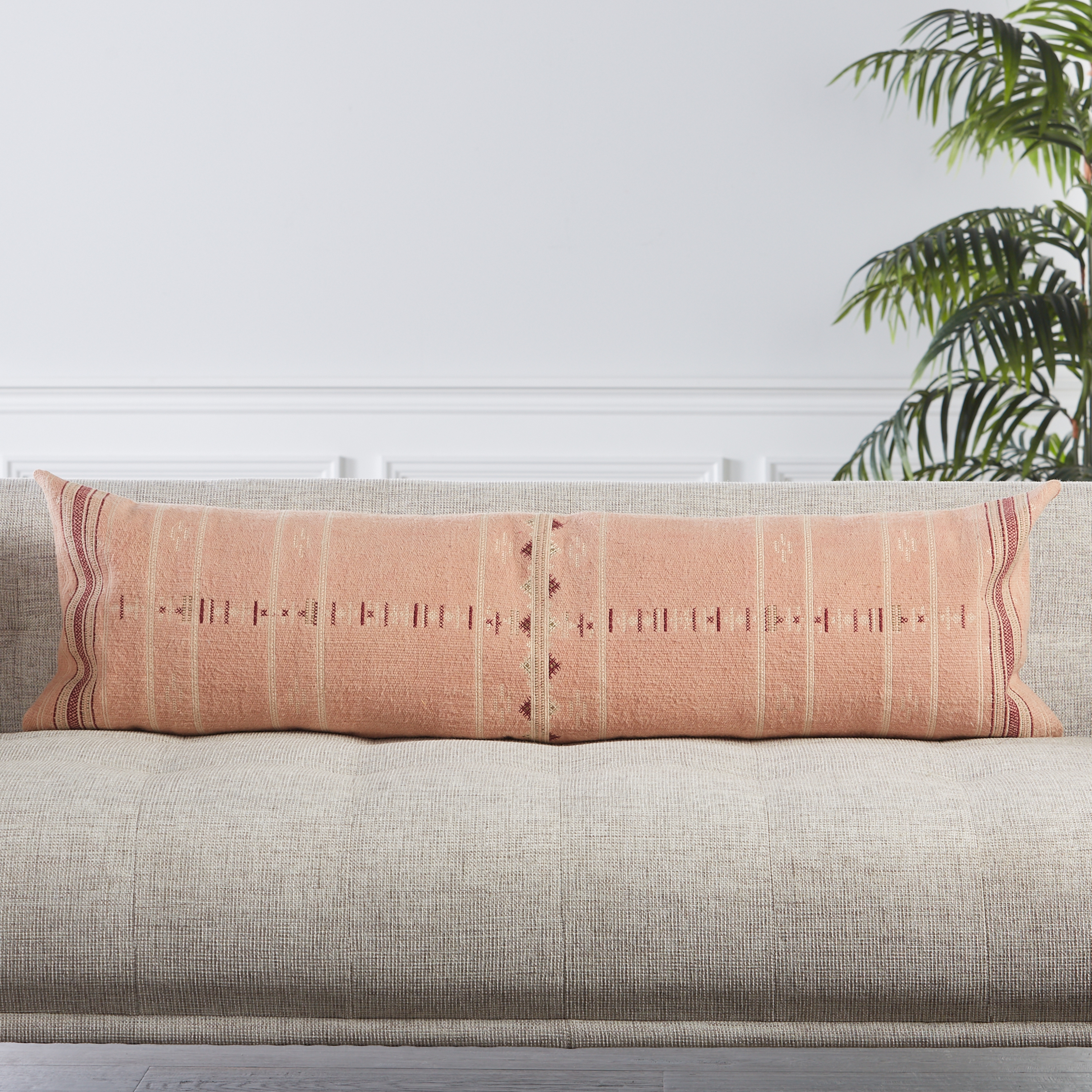 Amezri Extra Long Lumbar Pillow, Blush, 48" x 13" - Image 3