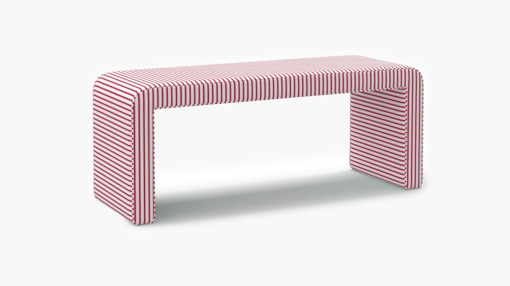 Waterfall Bench, Red Classic Ticking Stripe - Image 1