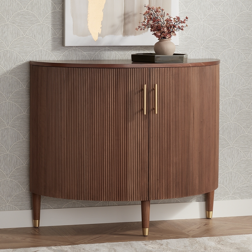 Muir 39 1/2" Wide Birch 2-Door Demilune Cabinet - Image 0