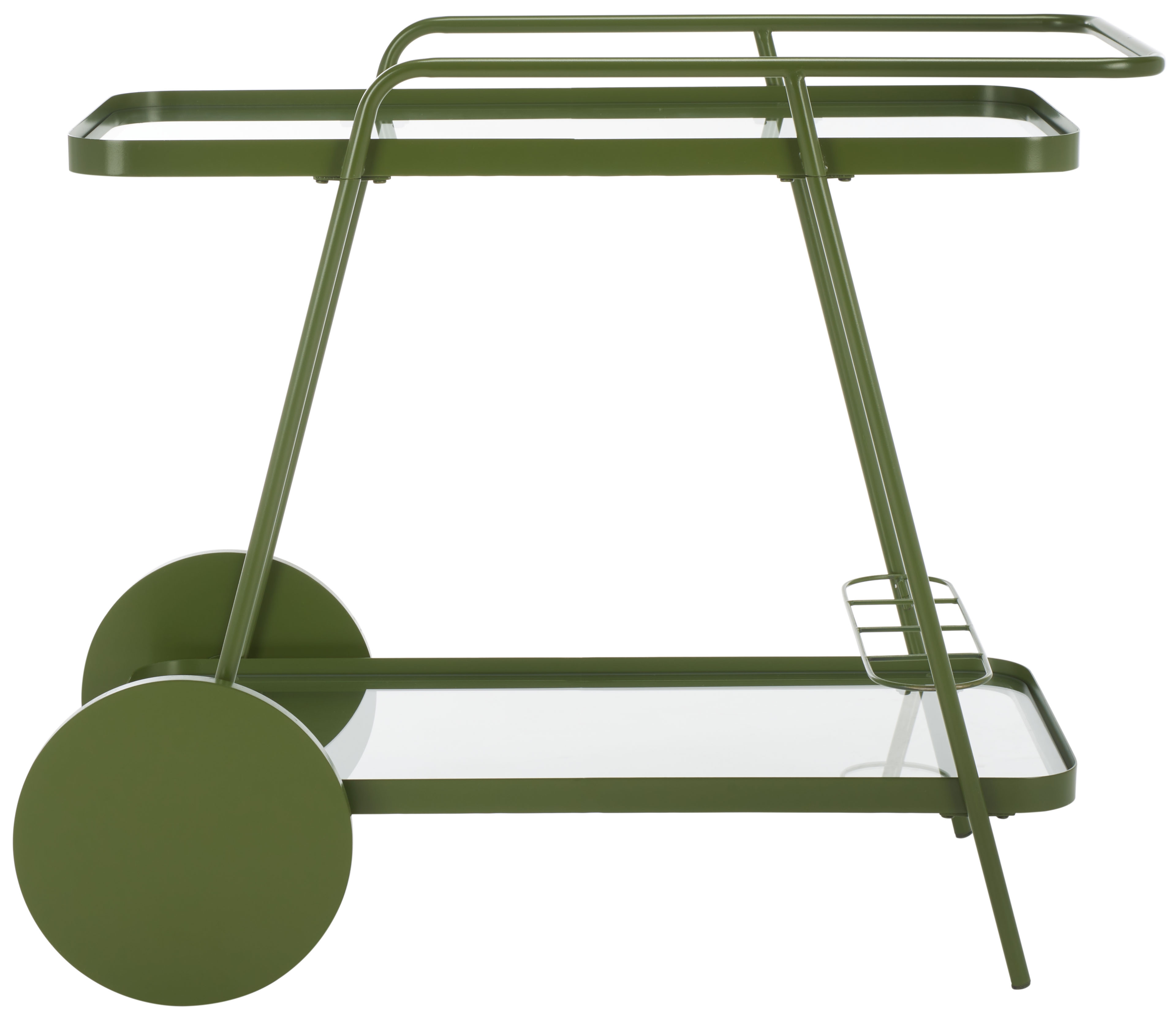Zunia 2 Tier Bar Cart - Green / Glass - Image 0