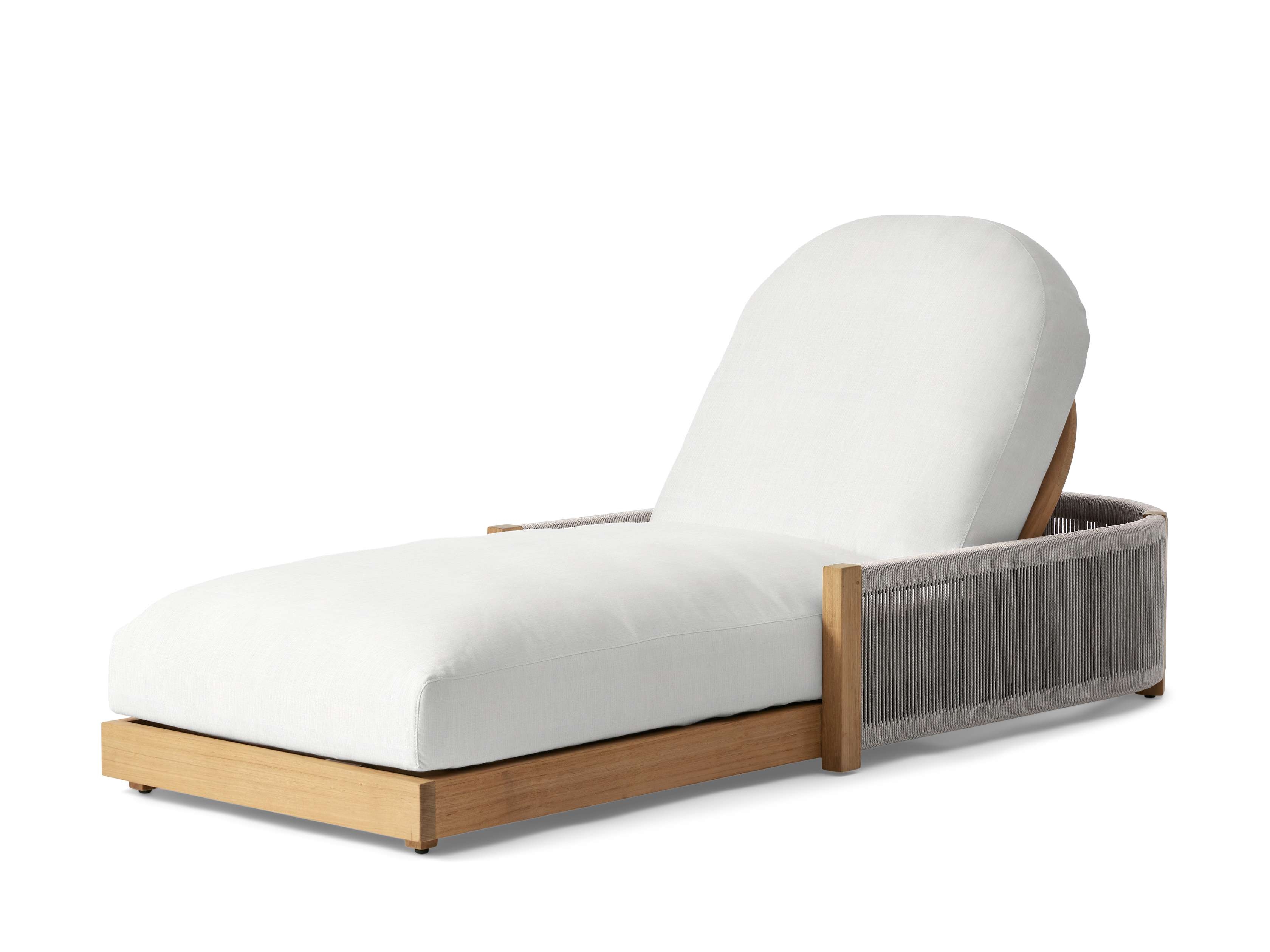 Newport Outdoor Chaise in All Weather Wicker Natural  Eden Snow - Image 0