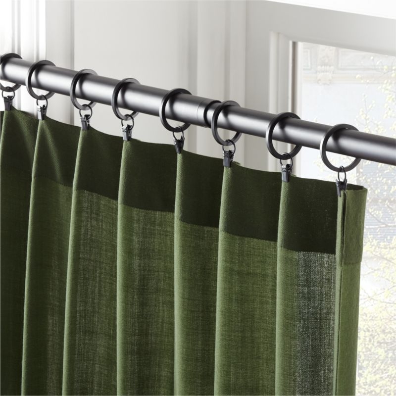Deep Green Lightweight Wool Window Curtain Panel 48"x120" - Image 1