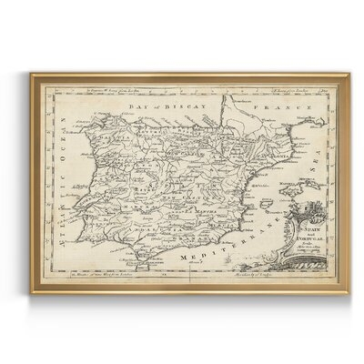Map of Spain - Picture Frame Graphic Art Print on Canvas - Image 0
