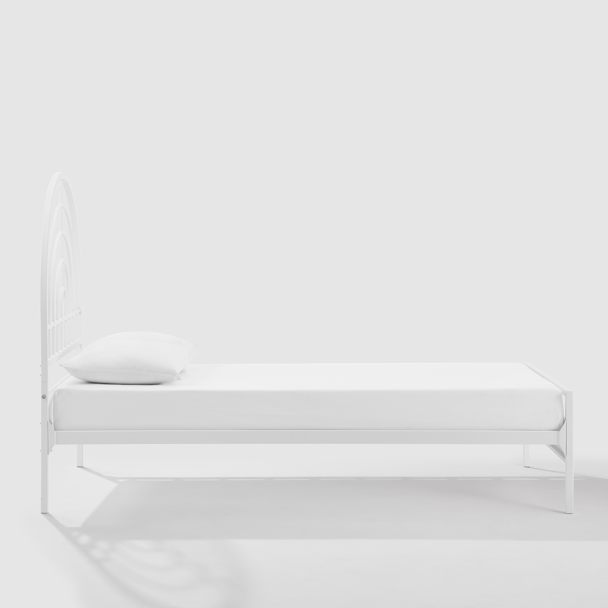 Contemporary Metal Twin Bed - White - Image 3