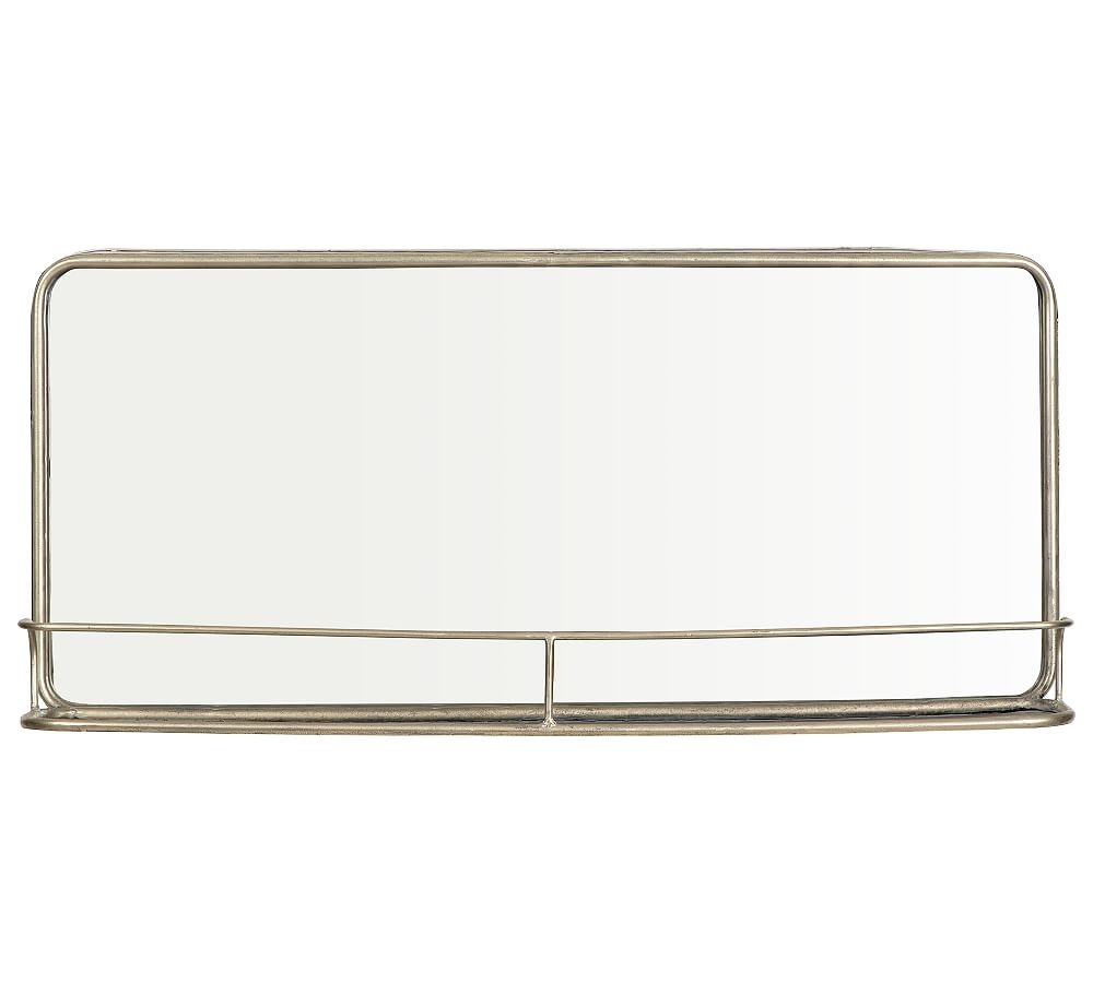 Cosette Silver Mirror With Shelf, 36" X 16" - Image 0