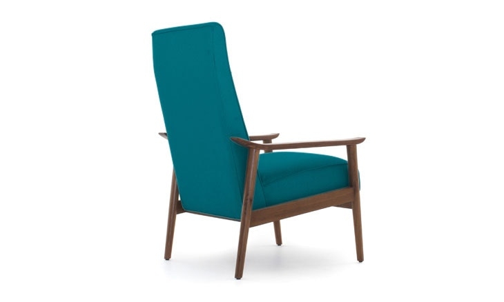 Blue McKinley Mid Century Modern Chair - Lucky Turquoise - Walnut - Image 4