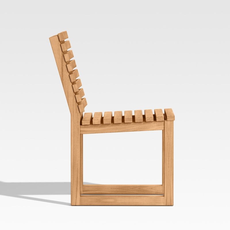 Batten Natural Teak Outdoor Dining Chair - Image 3