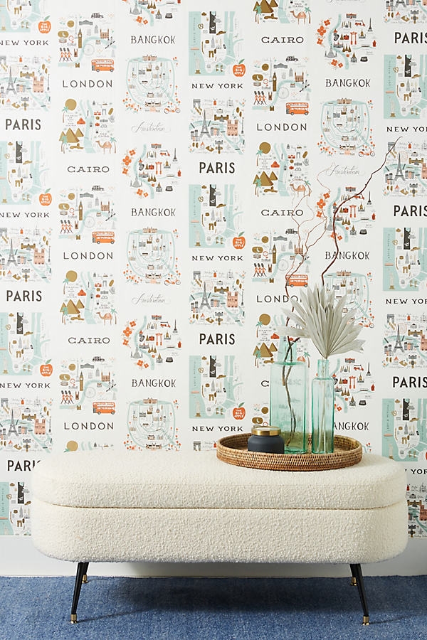 Rifle Paper Co. City Maps Wallpaper By Rifle Paper Co. in Mint - Image 0