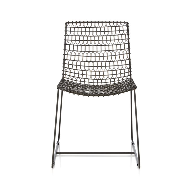 Tig Metal Dining Chair with Black Leather Cushion - Image 10