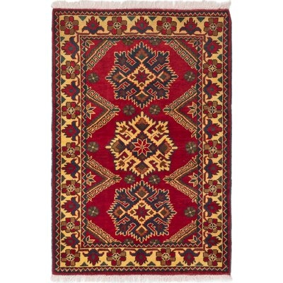 One-of-a-Kind Prodan Hand-Knotted 2010s Kargahi Red/Cream 2'10" x 4' Wool Area Rug - Image 0