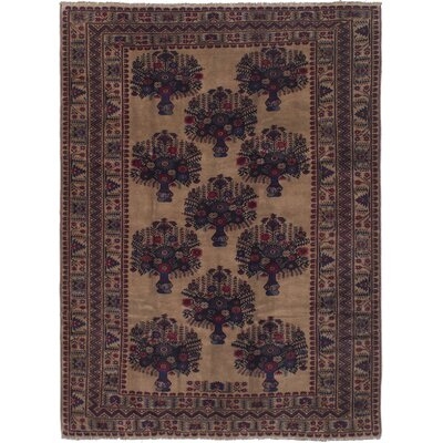 One-of-a-Kind Pimentel Hand-Knotted 2010s Baluch Brown/Beige 6'11" x 9'6" Wool Area Rug - Image 0