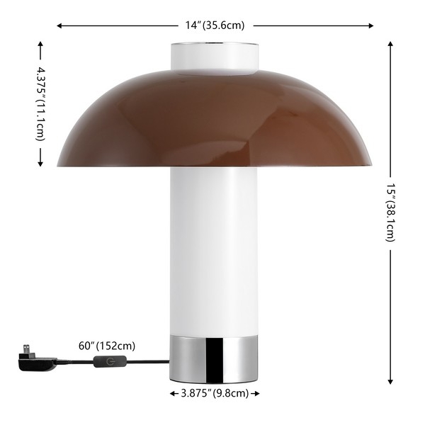 Nora 15 Inch Table Lamp - Coffee/White - Image 4