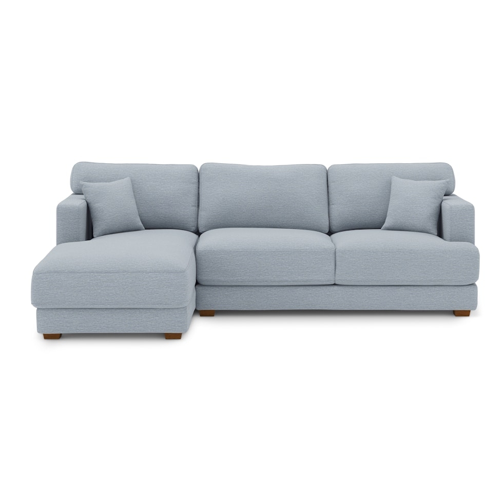 Dawn 100" Left Sectional - Silver Light Blue - Image 1