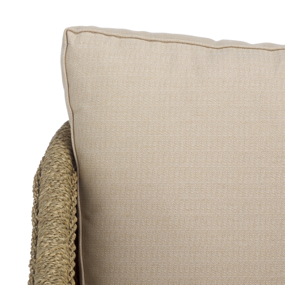 Aikan Woven Sea Grass Accent Chair - Natural / White - Image 2