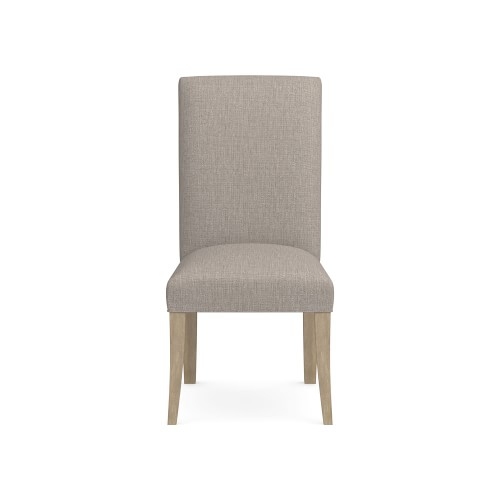 Belvedere Side Chair, Standard Cushion, Perennials Performance Melange Weave, Light Sand, Heritage Grey Leg - Image 0