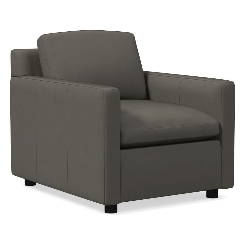 Marin Armchair, Down, Vegan Leather, Cinder, Concealed Support - Image 0