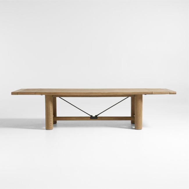 Breckenridge 100"-126" Weathered Rustic Oak Wood Extendable Dining Table - Image 0