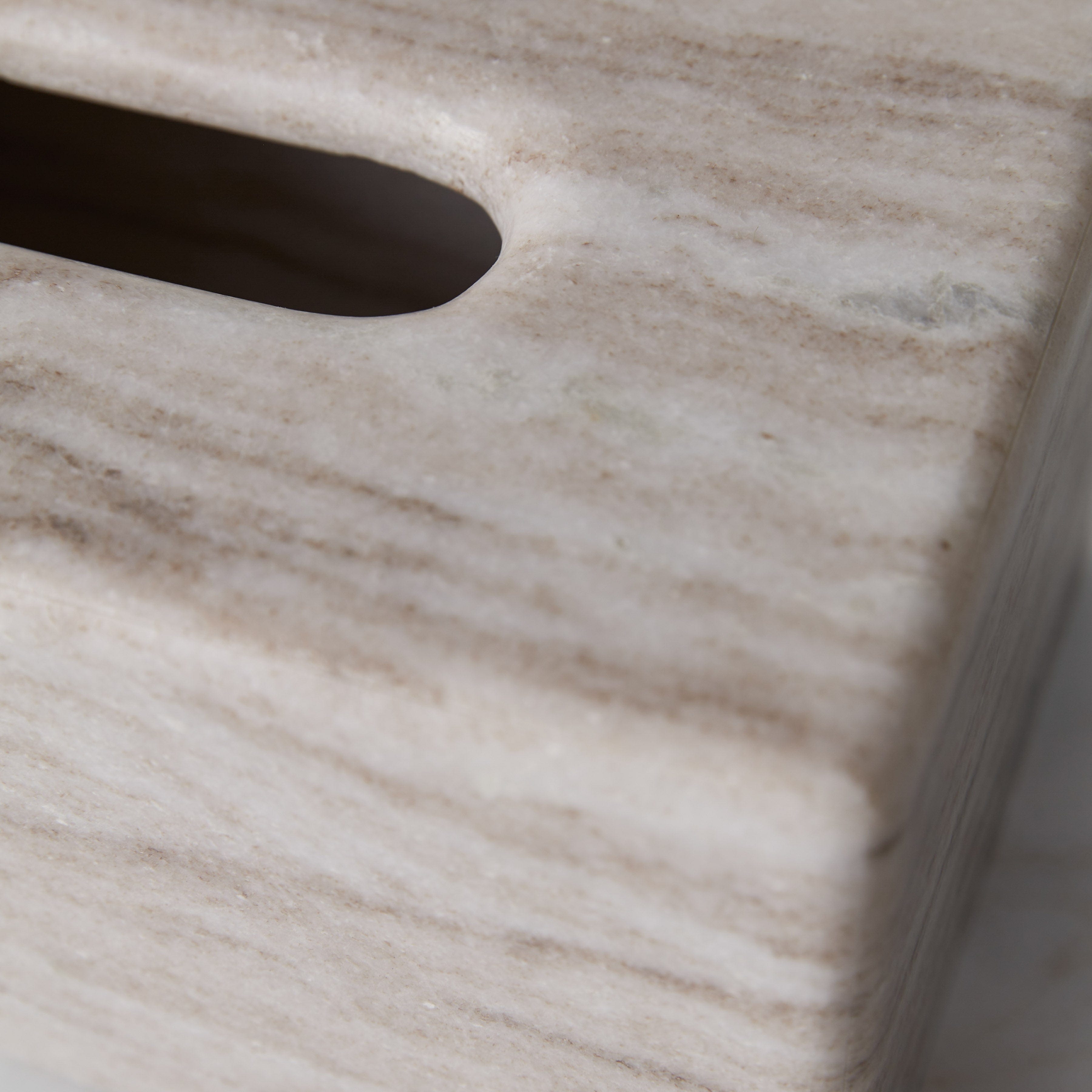 The Citizenry Riya Marble Tissue Box | Square | Natural - Image 5