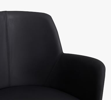 Craig Leather Desk Chair, Black - Image 3