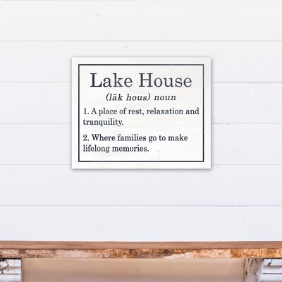 Lake House Definition Print On Canvas - Image 0