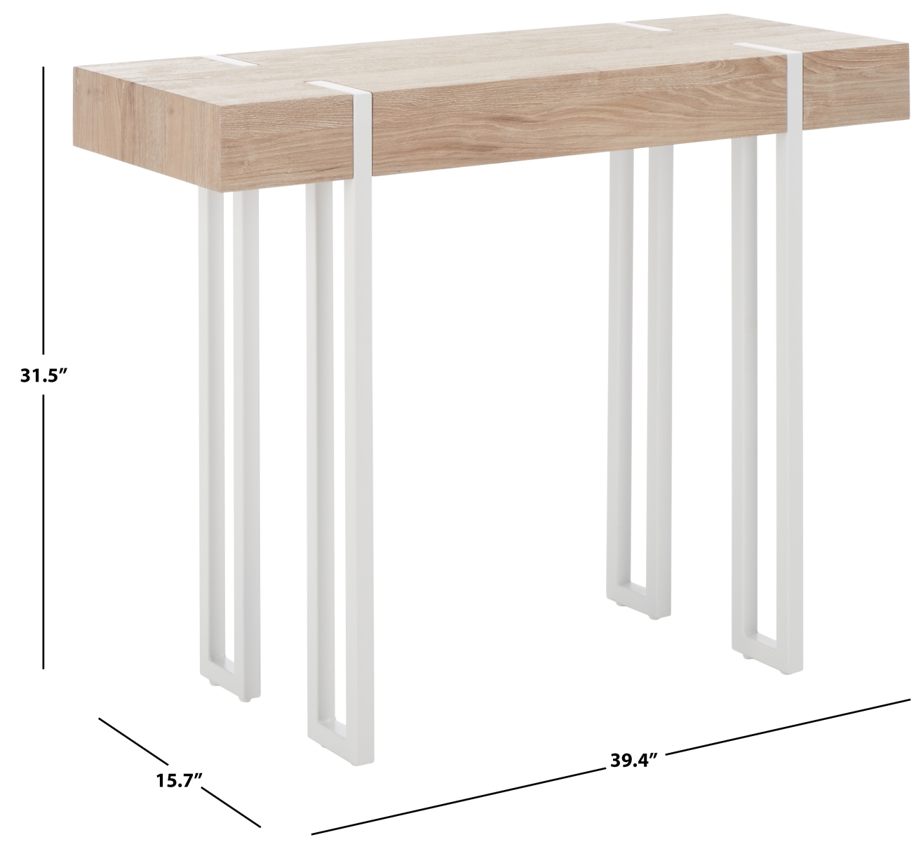 Aberton Console Table - Natural / White - Safavieh - Image 7