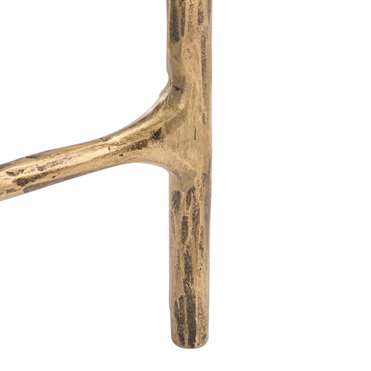 Jessa Forged Metal Rectangle Console Table - Brass/White - Image 3
