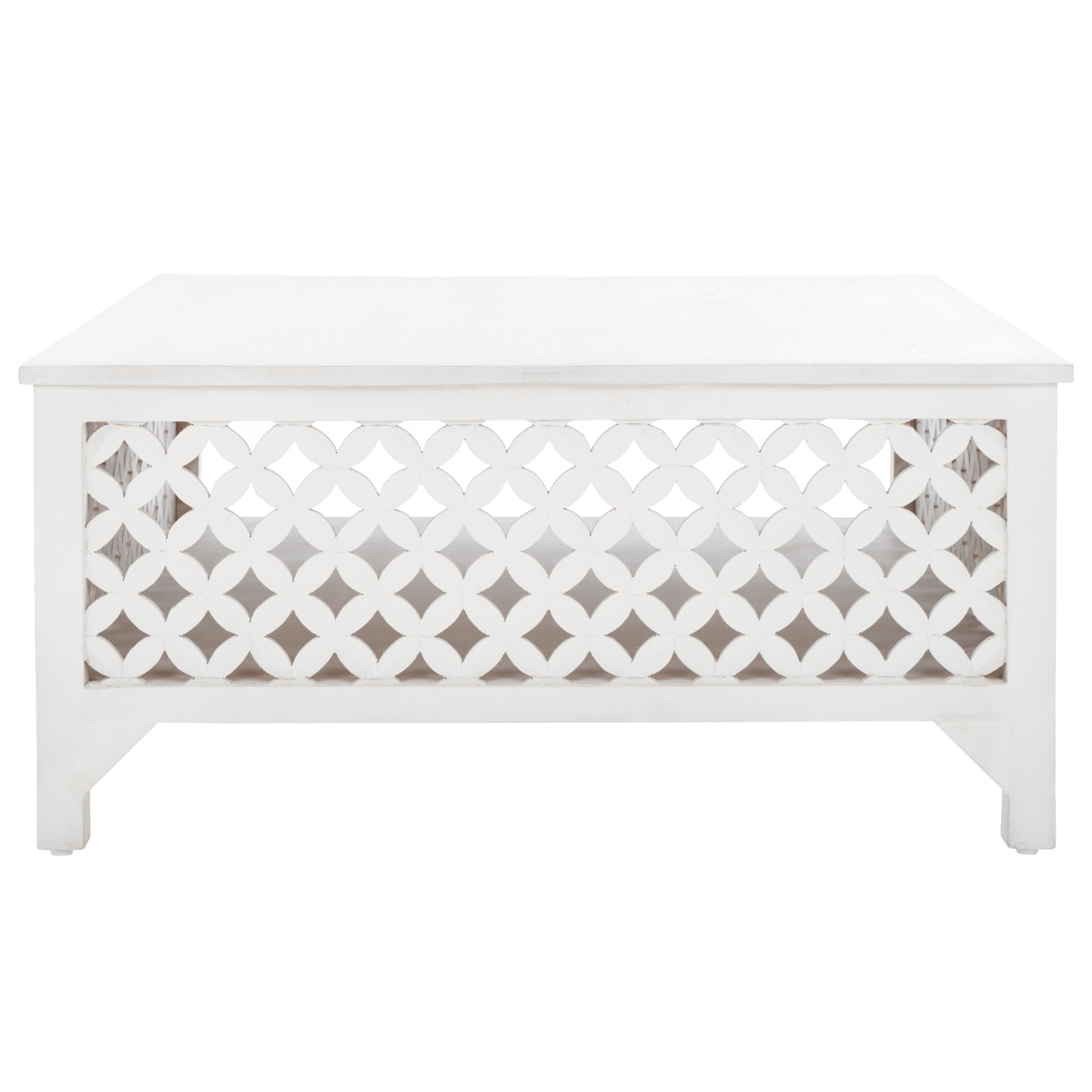 Squall Square 1 Shelf Coffee Table - White Washed - Safavieh - Image 7