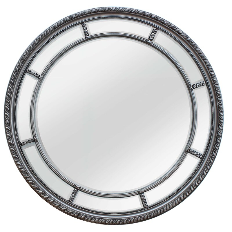  Augusta Circular Accent Wall Mirror Finish: Antique Silver - Image 0