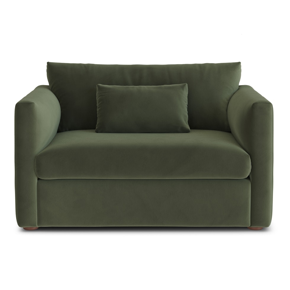 Marina 57" Velvet Sleeper Chair - Hale Fir Green - Image 1