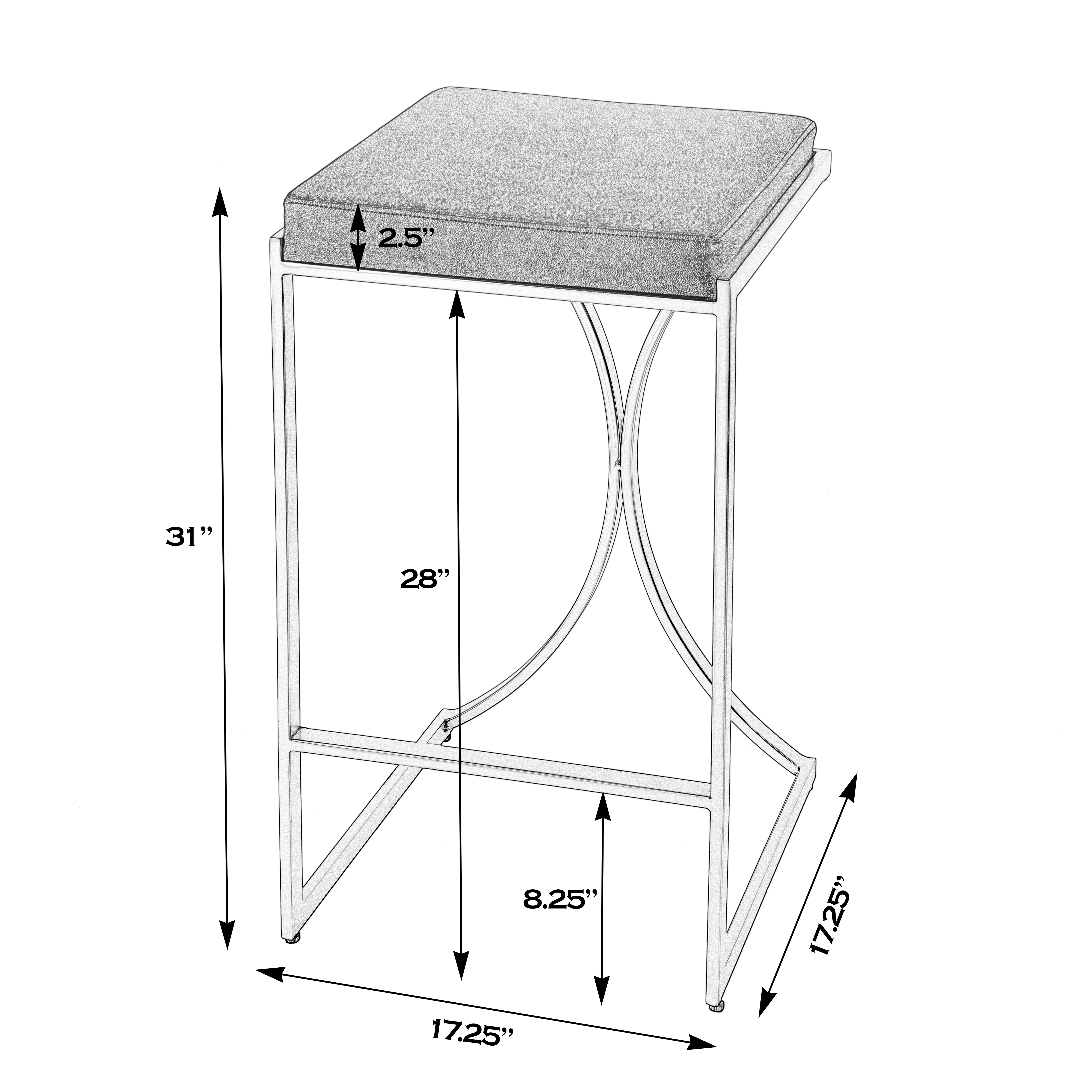 Natalya Polished Gold Bar Stool - Image 3