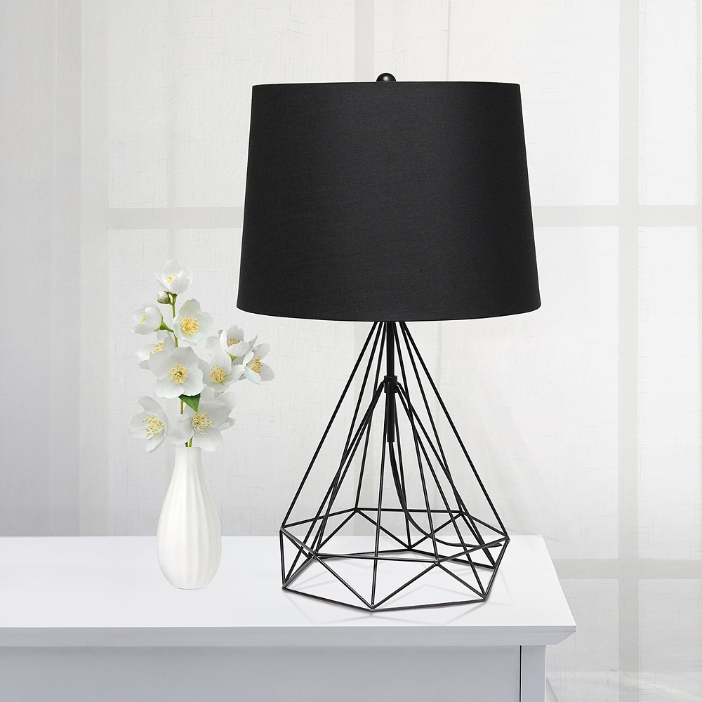 Lalia Home Matte Black Geometric Wired Accent Table Lamp - Style # 89D79 - Image 0