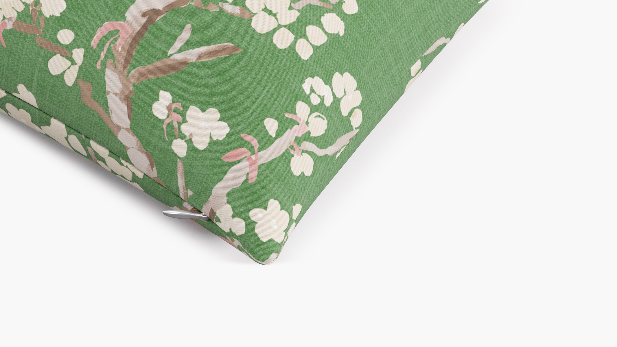 Throw Pillow 14" x 20", Jade Cherry Blossom, 14" x 20" - Image 1