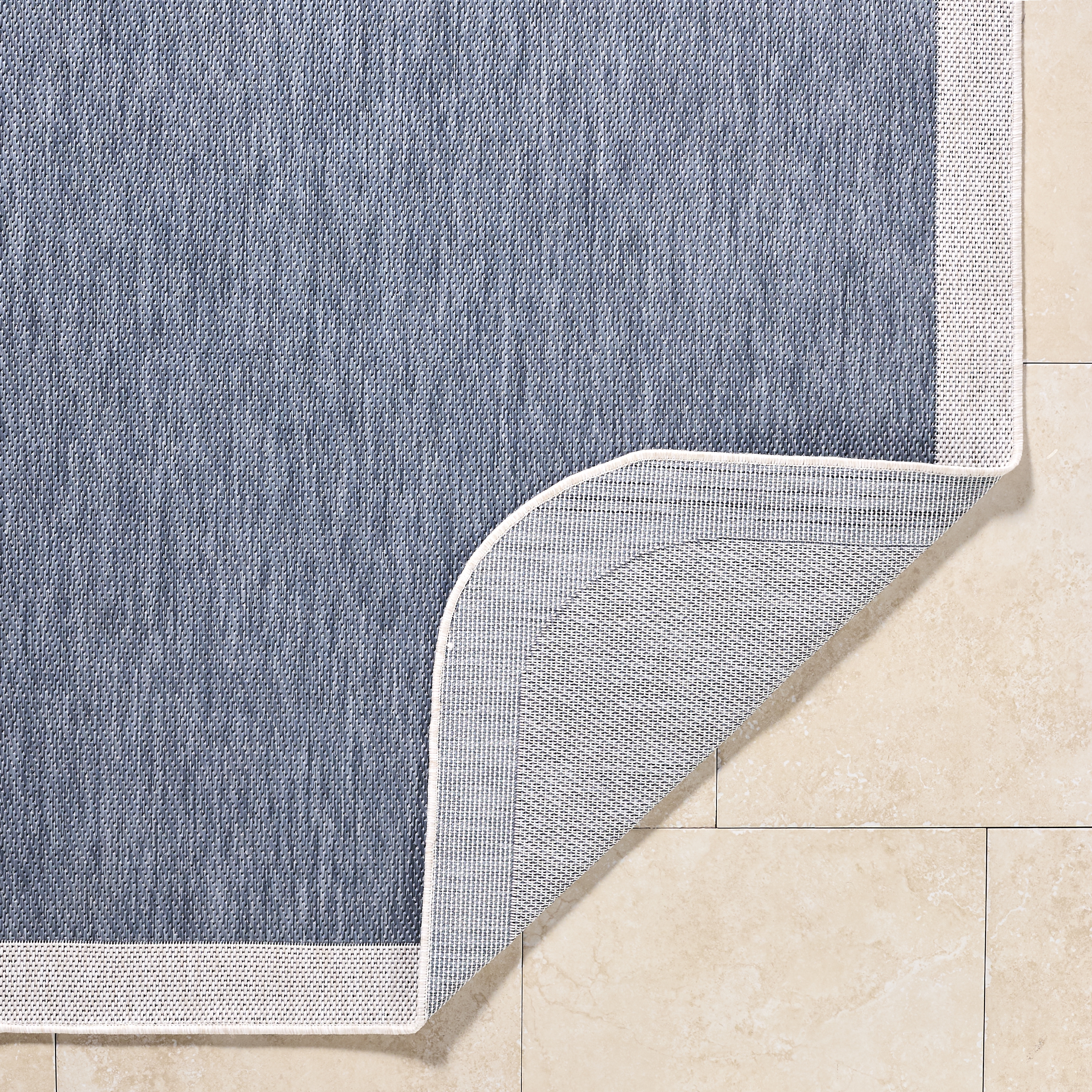 Miami Beach Blue Outdoor 2'7" x 7'3" Machine Woven Rug - Image 3