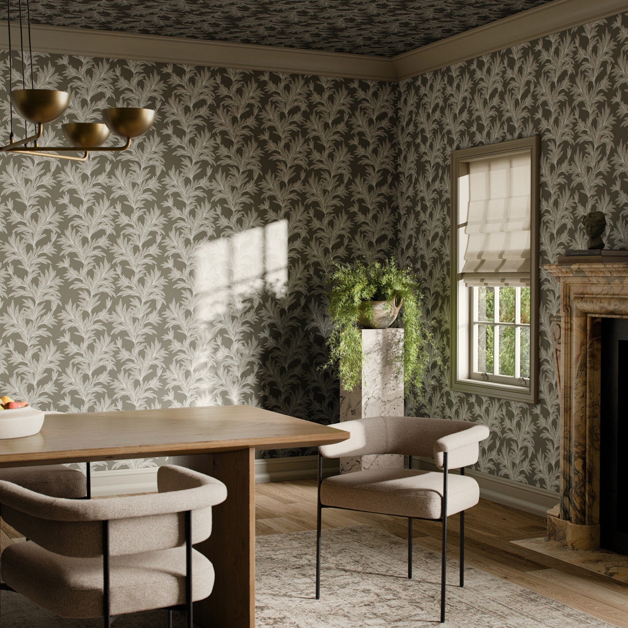 Lush Leaves Wallpaper by Getty Images - Lush Leaves Olive I - Image 1