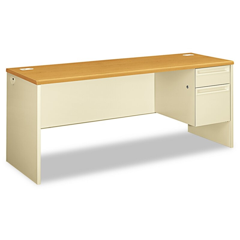  38000 Series Desk Finish: Medium Oak/Putty, Orientation: Right - Image 0