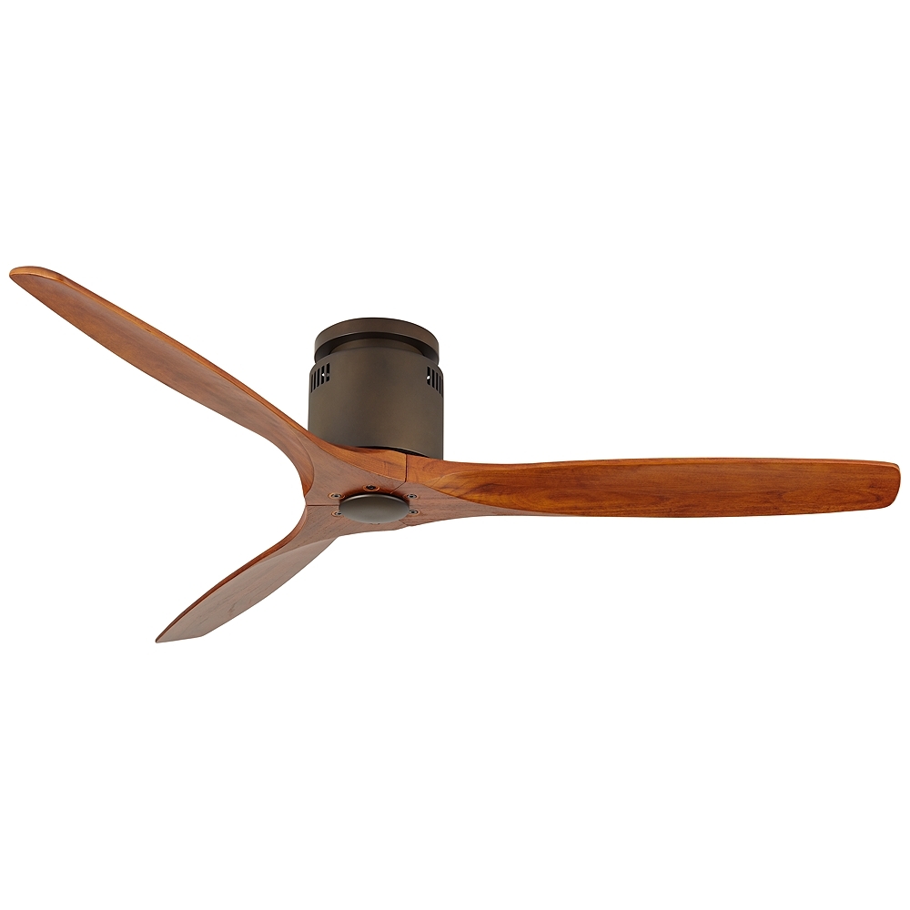 52" Windspun Walnut Bronze DC Hugger Ceiling Fan with Remote - Image 0