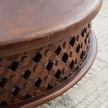 Carved Wood Coffee Table, Raw Mango - Image 3