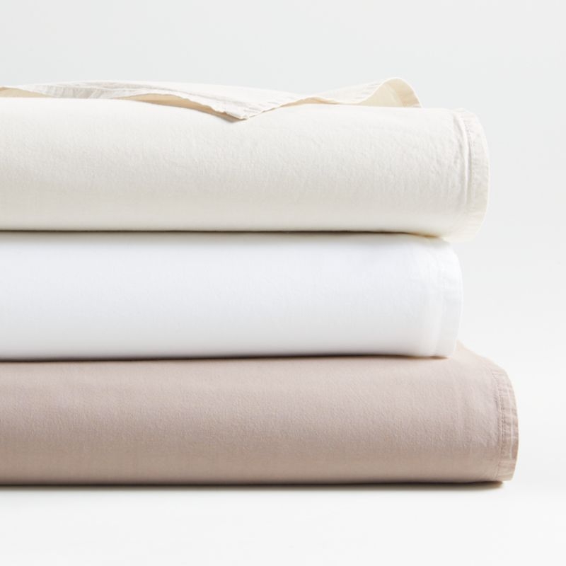Crisp Cotton Percale White Standard Pillowcases, Set of 2 - Image 6
