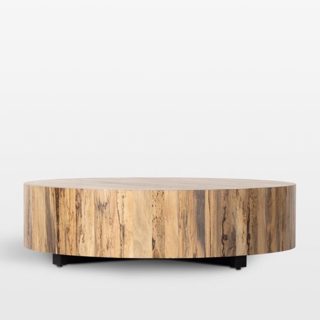 Dillon Spalted Primavera Wood 55" Round Coffee Table - Image 0