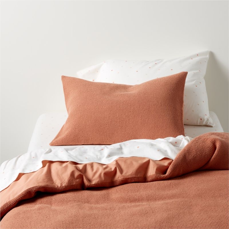 Scoop Clay Waffle Weave Organic Cotton Kids Pillow Sham - Image 2