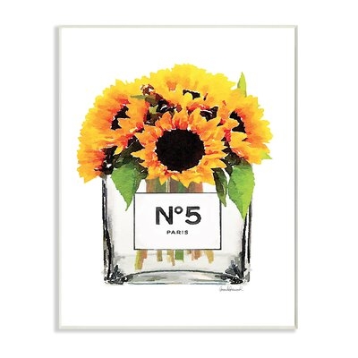 Bottle Vase with Yellow Sunflowers - Painting Print - Image 0