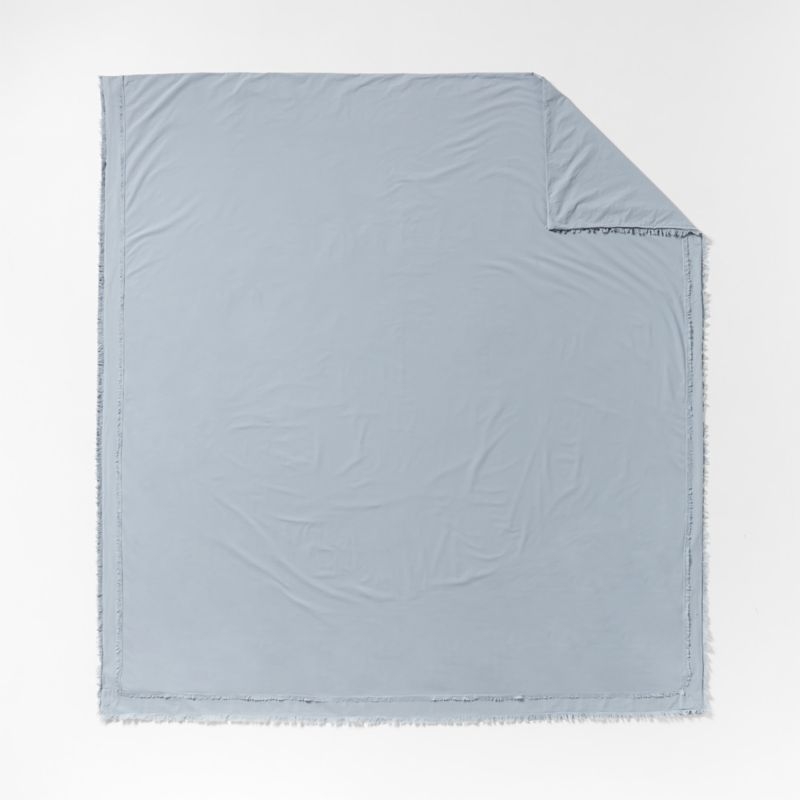 Favorite Washed Organic Cotton Mist Blue Eyelash King Duvet Cover - Image 2